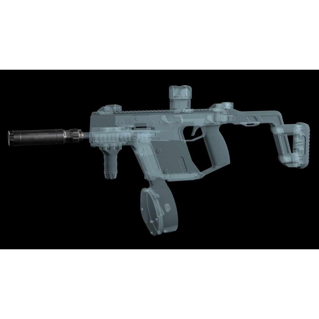 Silencer 3D Model – Low Poly Game Asset, PBR Textures, FBX - View 5