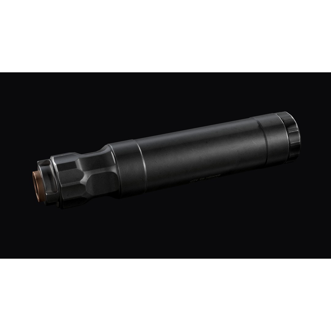 Silencer 3D Model – Low Poly Game Asset, PBR Textures, FBX - View 8