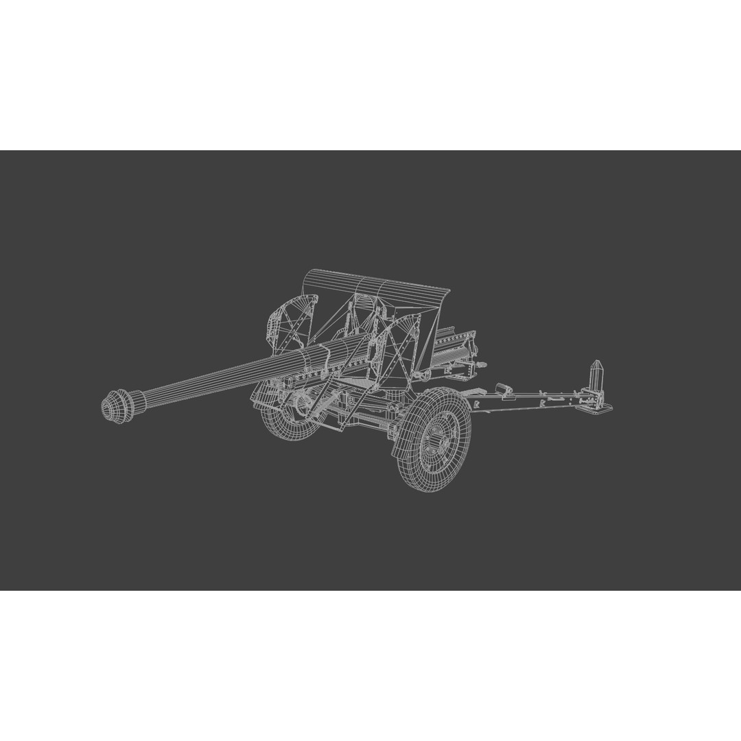 Type 90 75 mm Field Gun 3D Model – Low Poly PBR Game Asset, FBX - View 10