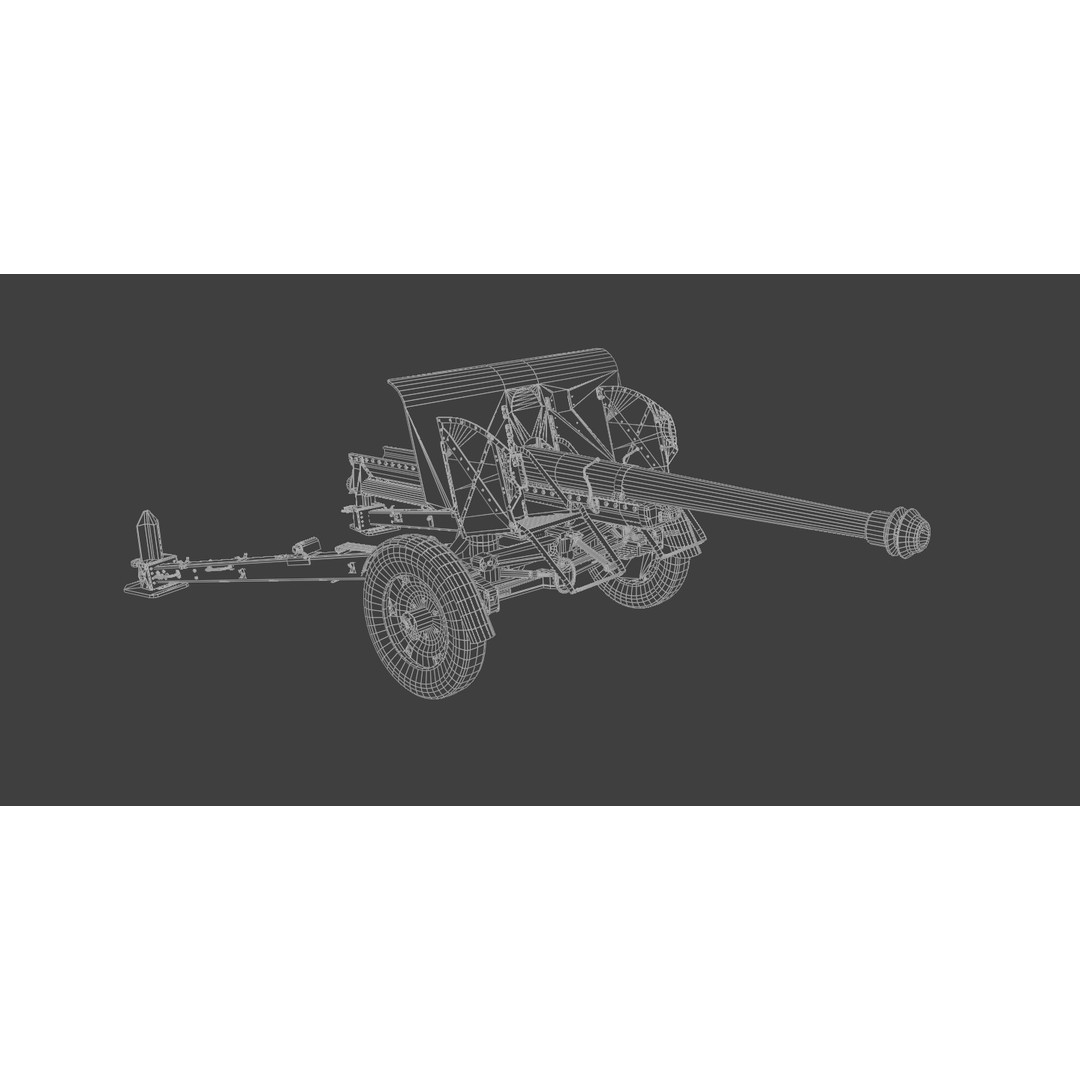 Type 90 75 mm Field Gun 3D Model – Low Poly PBR Game Asset, FBX - View 11