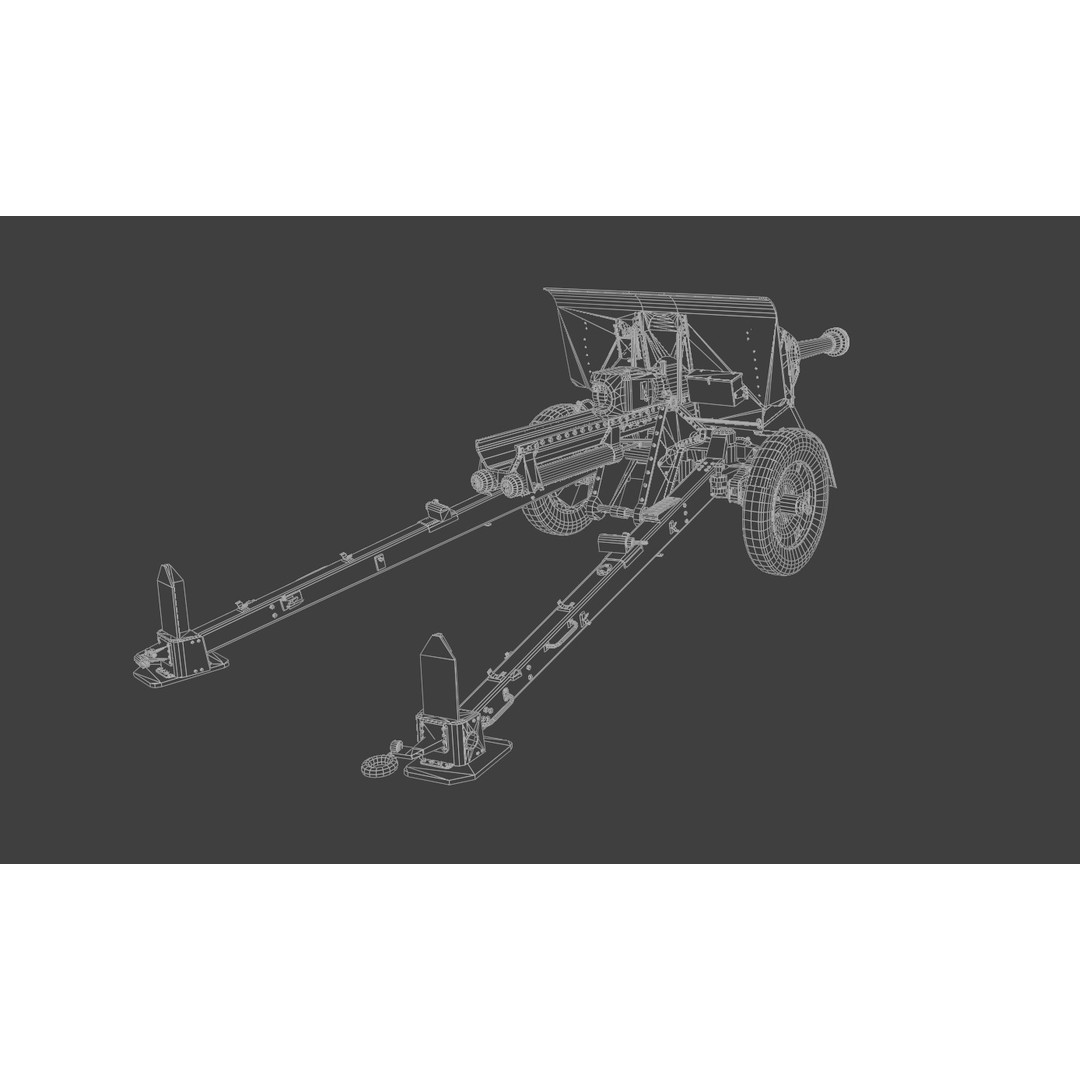 Type 90 75 mm Field Gun 3D Model – Low Poly PBR Game Asset, FBX - View 13