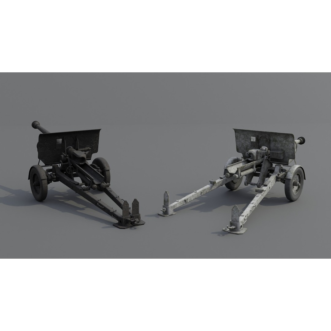 Type 90 75 mm Field Gun 3D Model – Low Poly PBR Game Asset, FBX - View 16