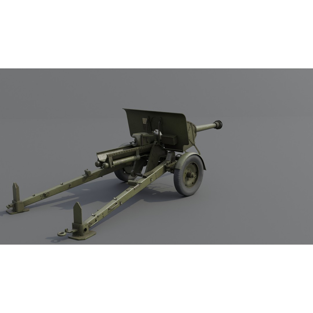 Type 90 75 mm Field Gun 3D Model – Low Poly PBR Game Asset, FBX - View 17