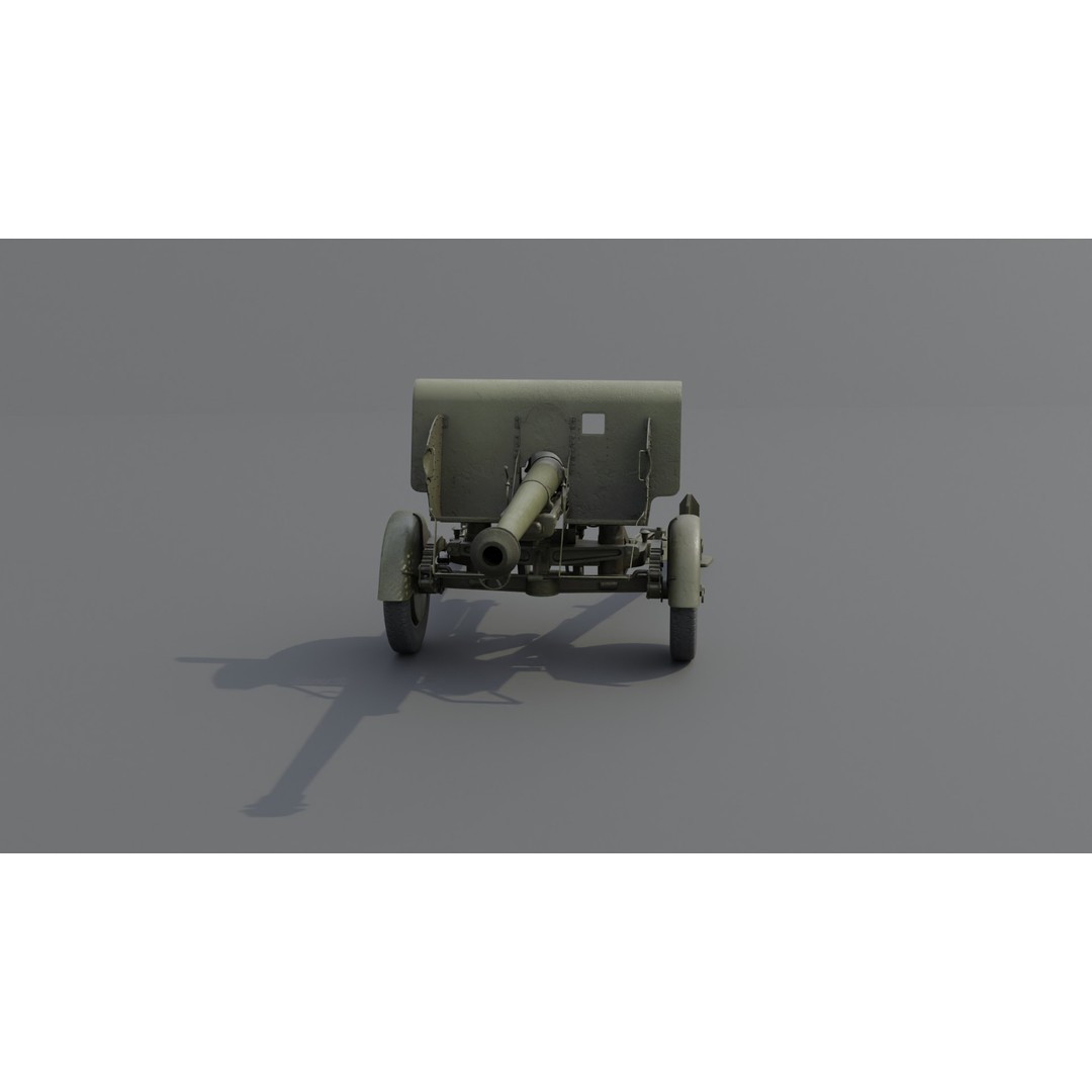 Type 90 75 mm Field Gun 3D Model – Low Poly PBR Game Asset, FBX - View 20