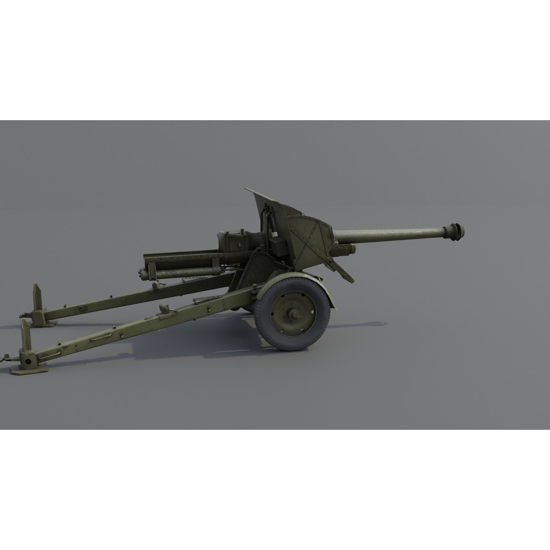Type 90 75 mm Field Gun 3D Model – Low Poly PBR Game Asset, FBX - View 22