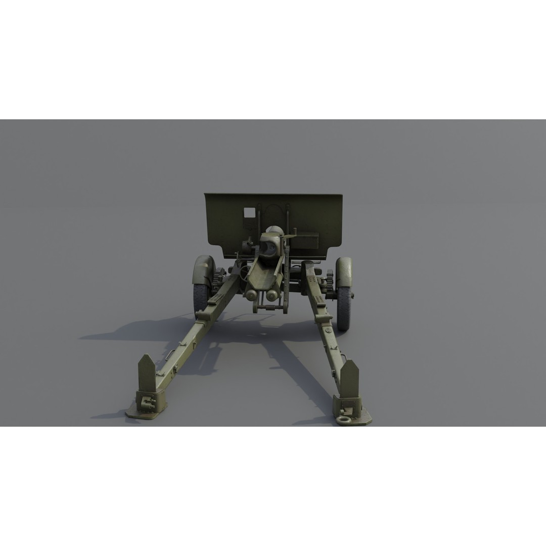 Type 90 75 mm Field Gun 3D Model – Low Poly PBR Game Asset, FBX - View 23