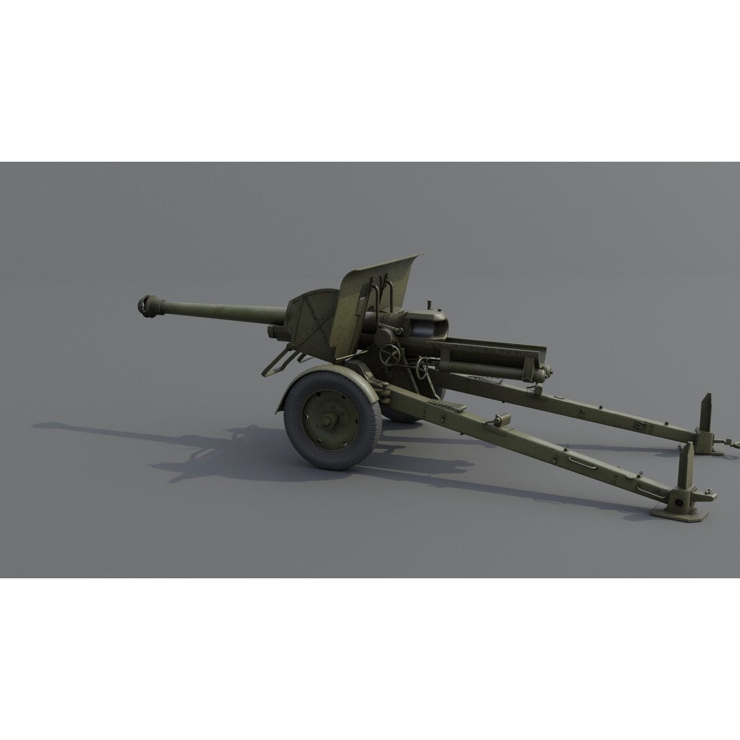 Type 90 75 mm Field Gun 3D Model – Low Poly PBR Game Asset, FBX - View 24