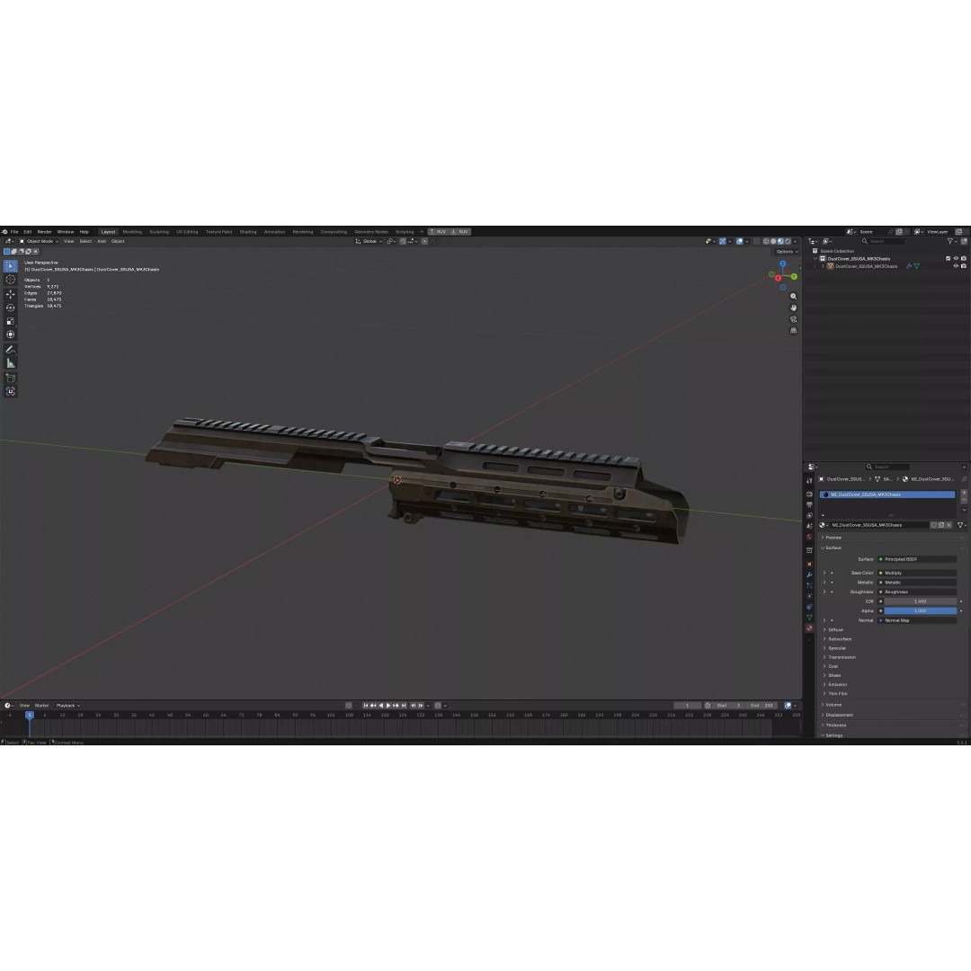 SURESHOT USA MK3 Chassis Dust Cover 3D Model – Low Poly Game Asset, FBX, OBJ