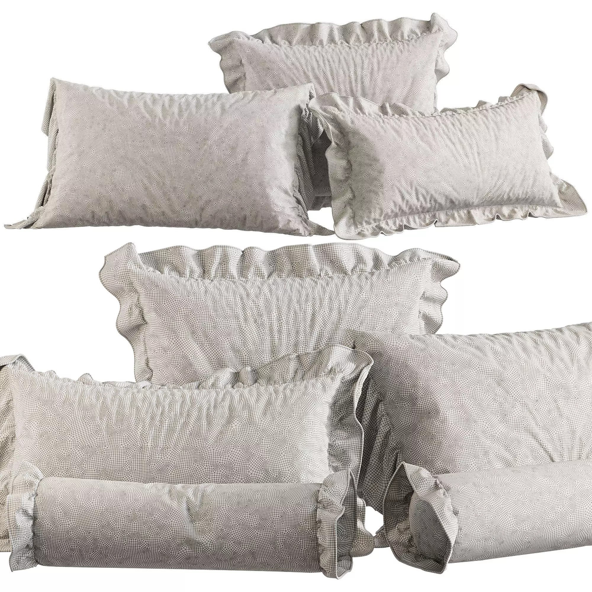 Decorative Pillow Set - Game-Ready 3D Model