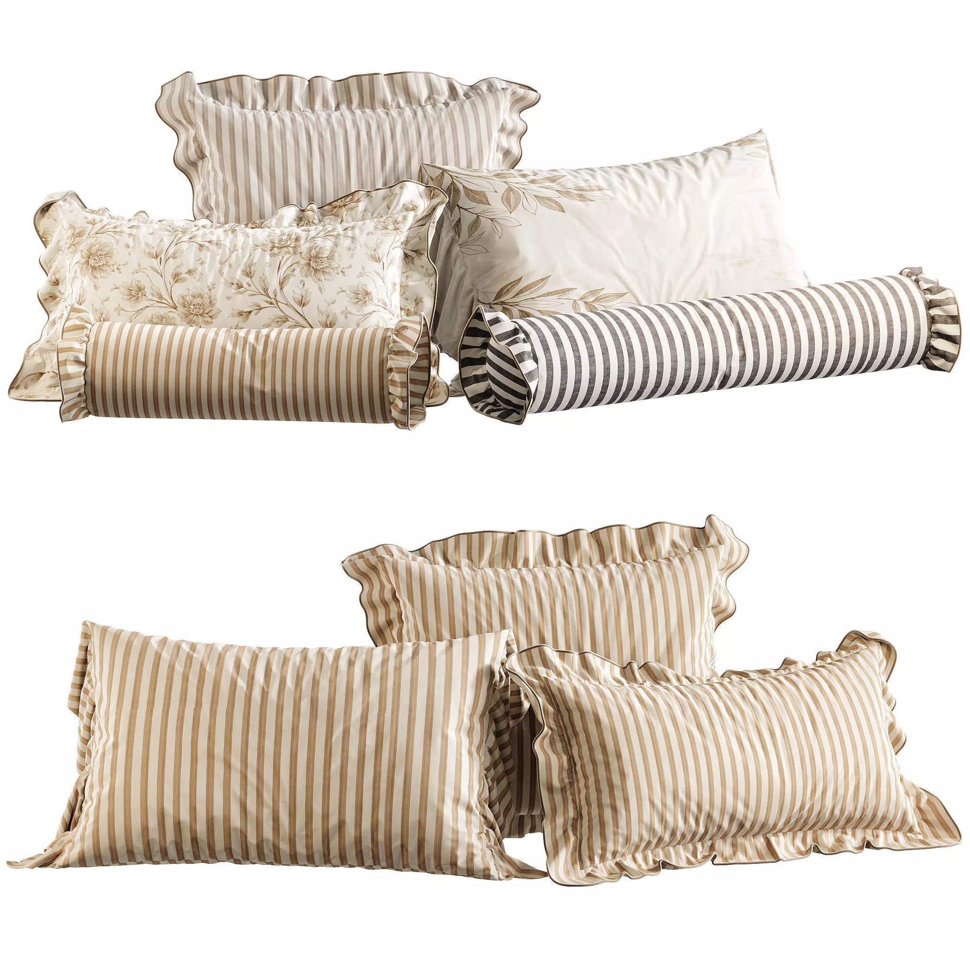 Decorative Pillow Set - Game-Ready 3D Model - View 2