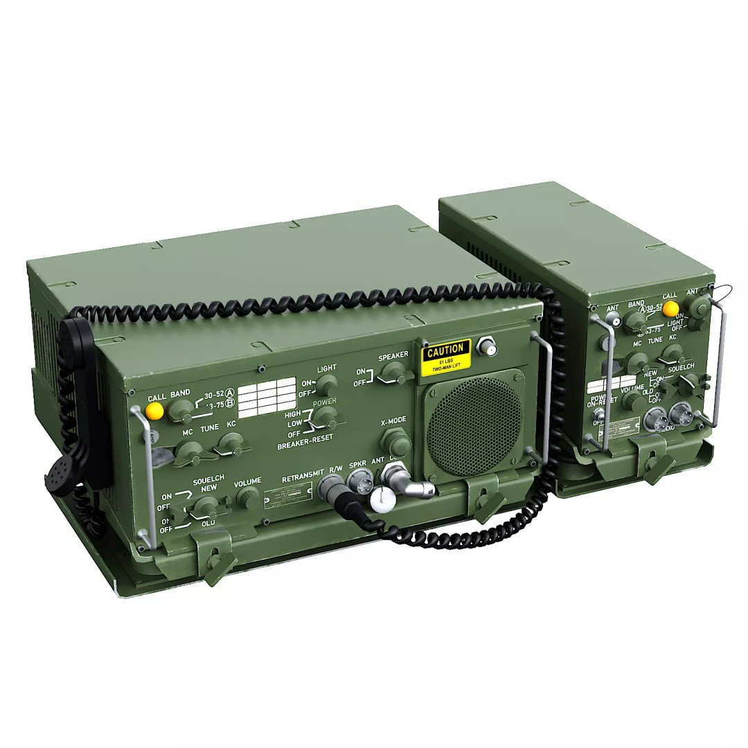 Radio System AN/VRC-47 3D Model – Realistic Military Radio Asset, FBX - View 2