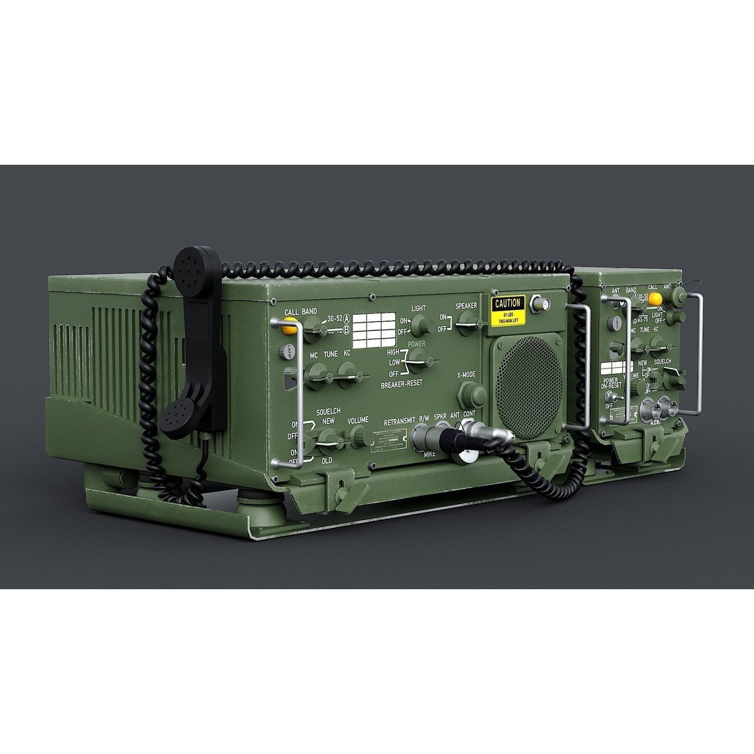 Radio System AN/VRC-47 3D Model – Realistic Military Radio Asset, FBX - View 3