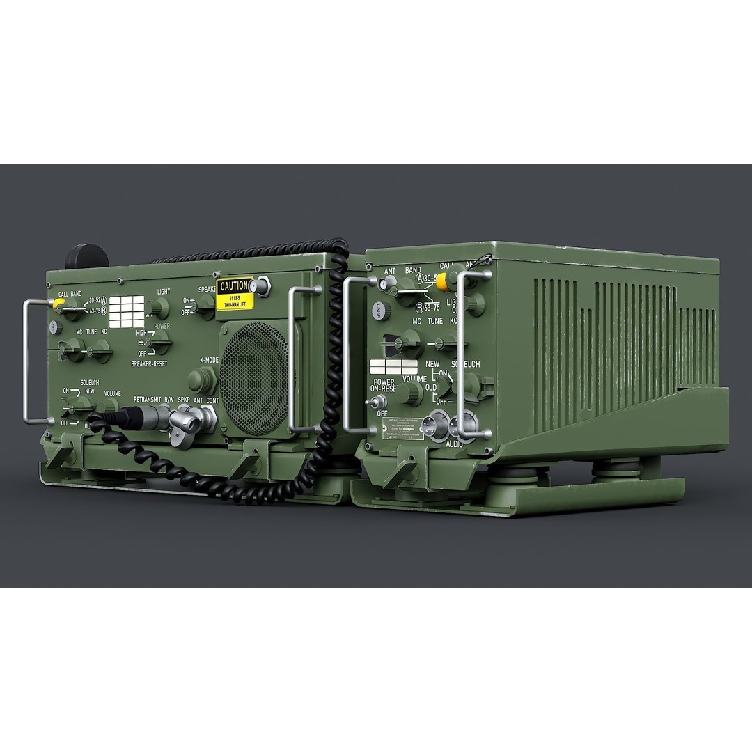 Radio System AN/VRC-47 3D Model – Realistic Military Radio Asset, FBX - View 7