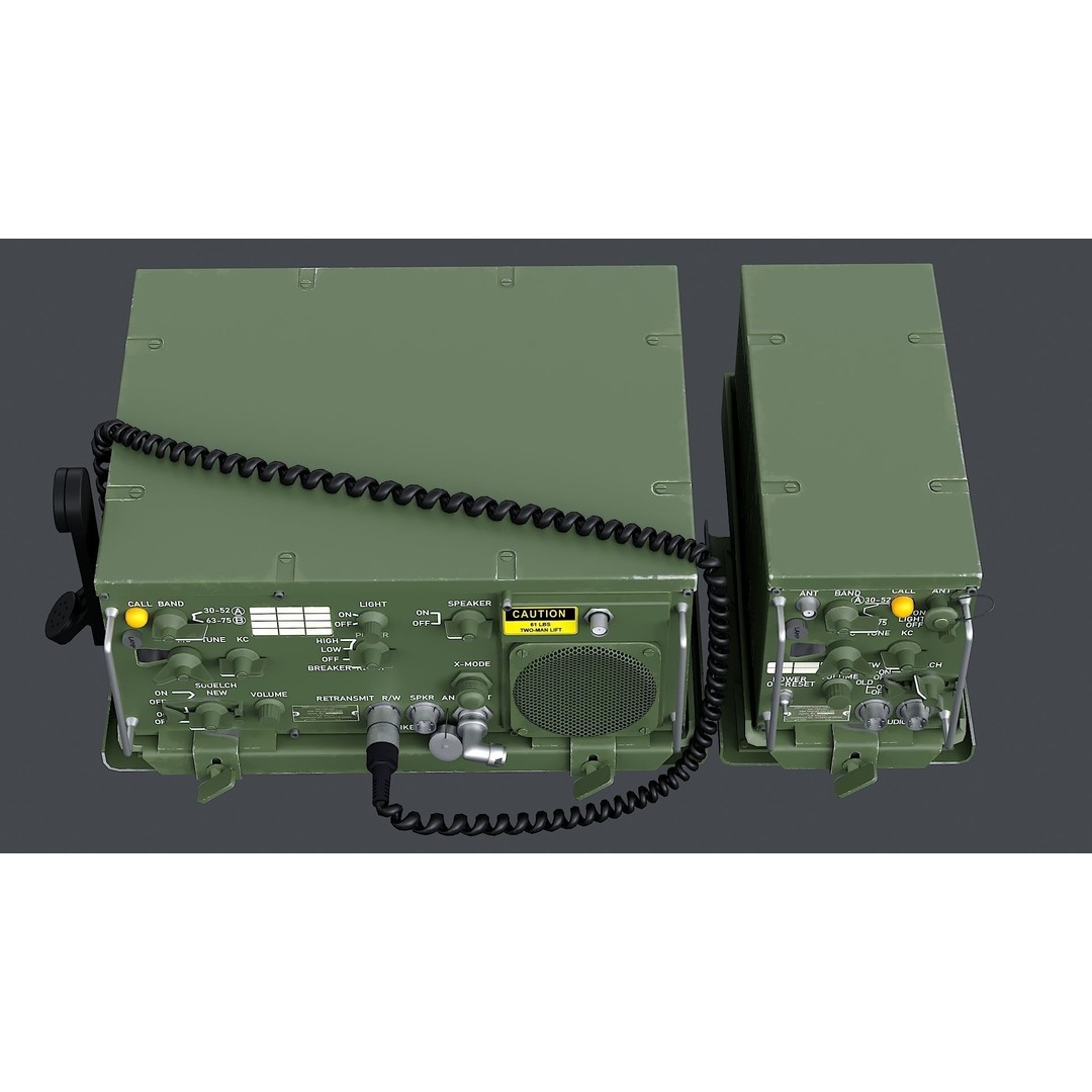 Radio System AN/VRC-47 3D Model – Realistic Military Radio Asset, FBX - View 8