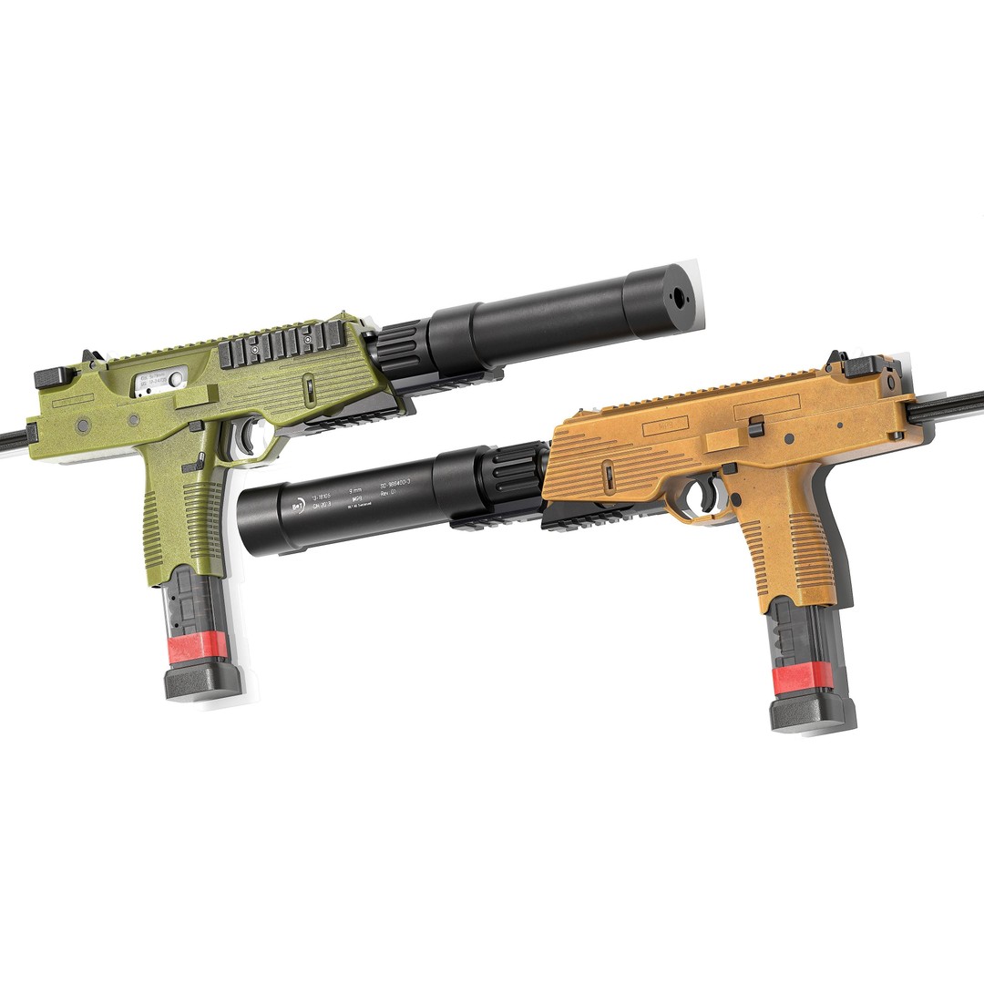 Brugger & Thomet MP9 3D Model – Low Poly Game-Ready Asset, FBX - View 11