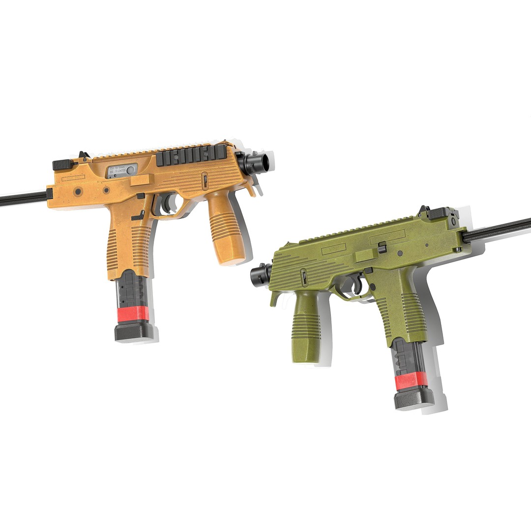 Brugger & Thomet MP9 3D Model – Low Poly Game-Ready Asset, FBX - View 13