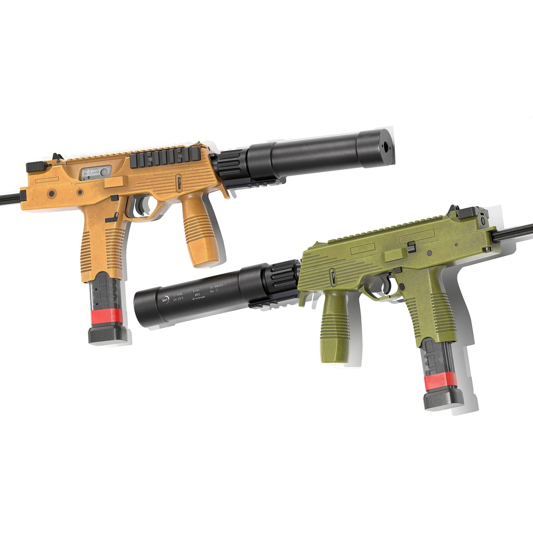 Brugger & Thomet MP9 3D Model – Low Poly Game-Ready Asset, FBX - View 15
