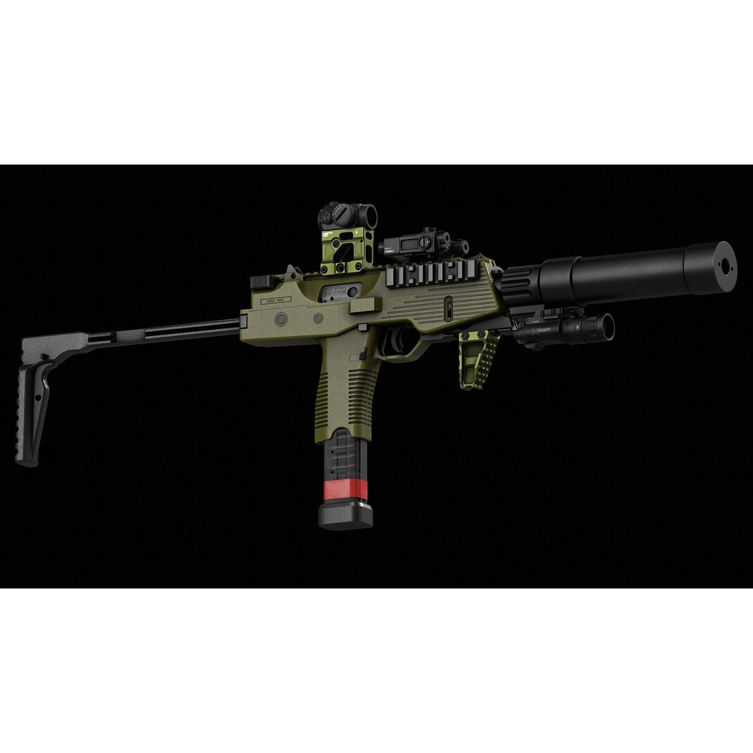 Brugger & Thomet MP9 3D Model – Low Poly Game-Ready Asset, FBX - View 3
