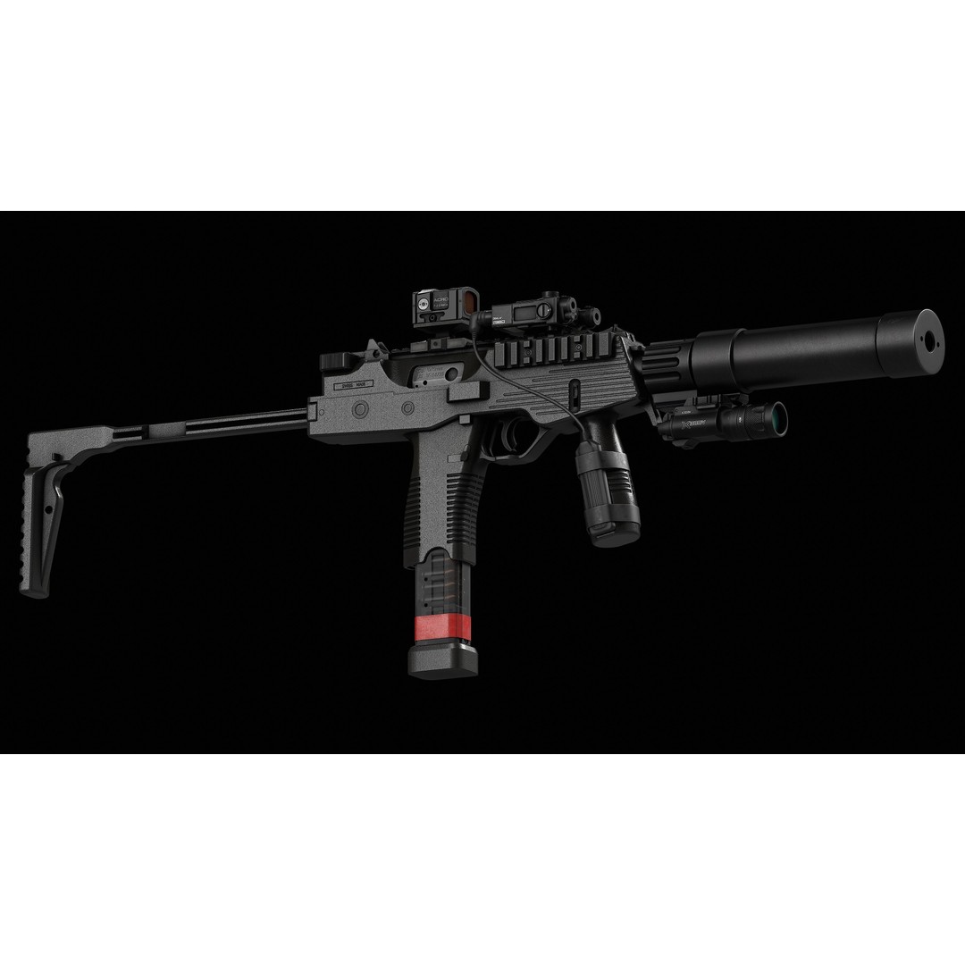 Brugger & Thomet MP9 3D Model – Low Poly Game-Ready Asset, FBX - View 4