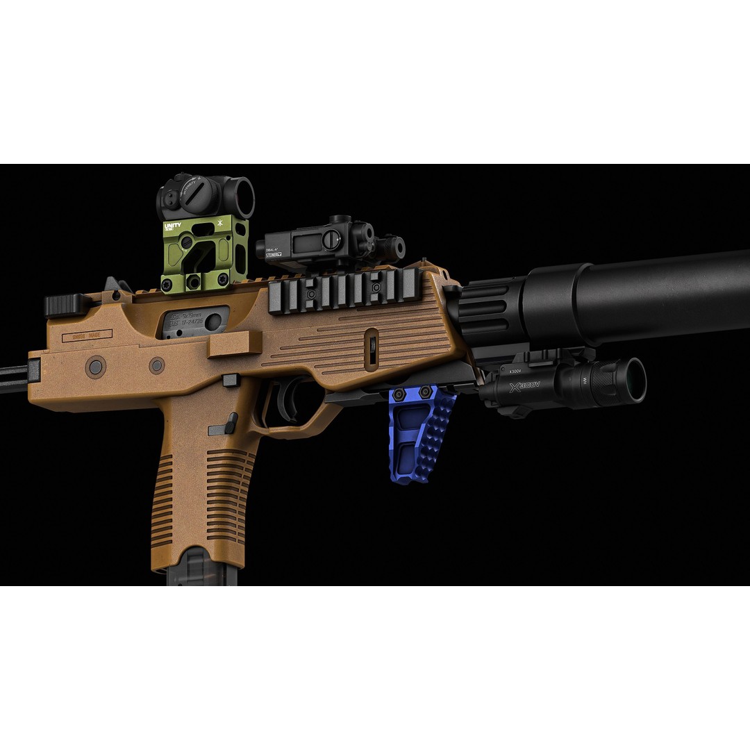 Brugger & Thomet MP9 3D Model – Low Poly Game-Ready Asset, FBX - View 9