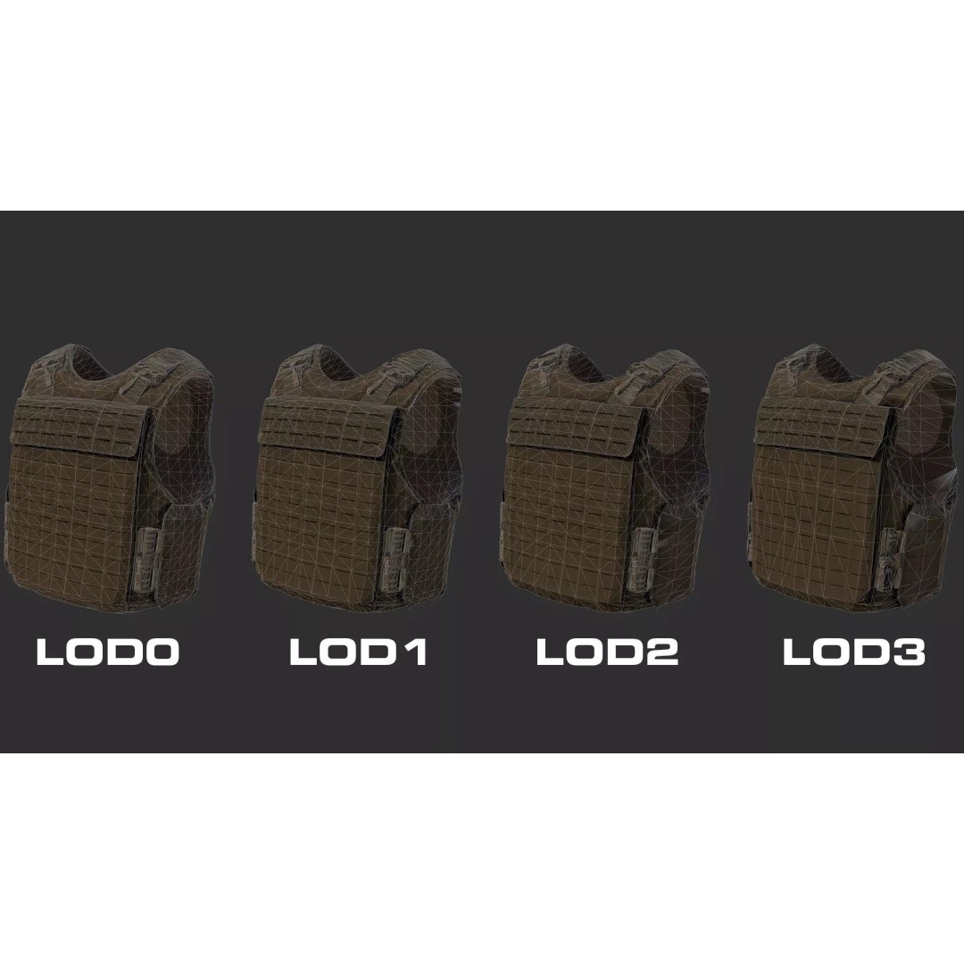 Universal Armor Plate Carrier 3D Model – Low Poly PBR Asset for Unreal Engine