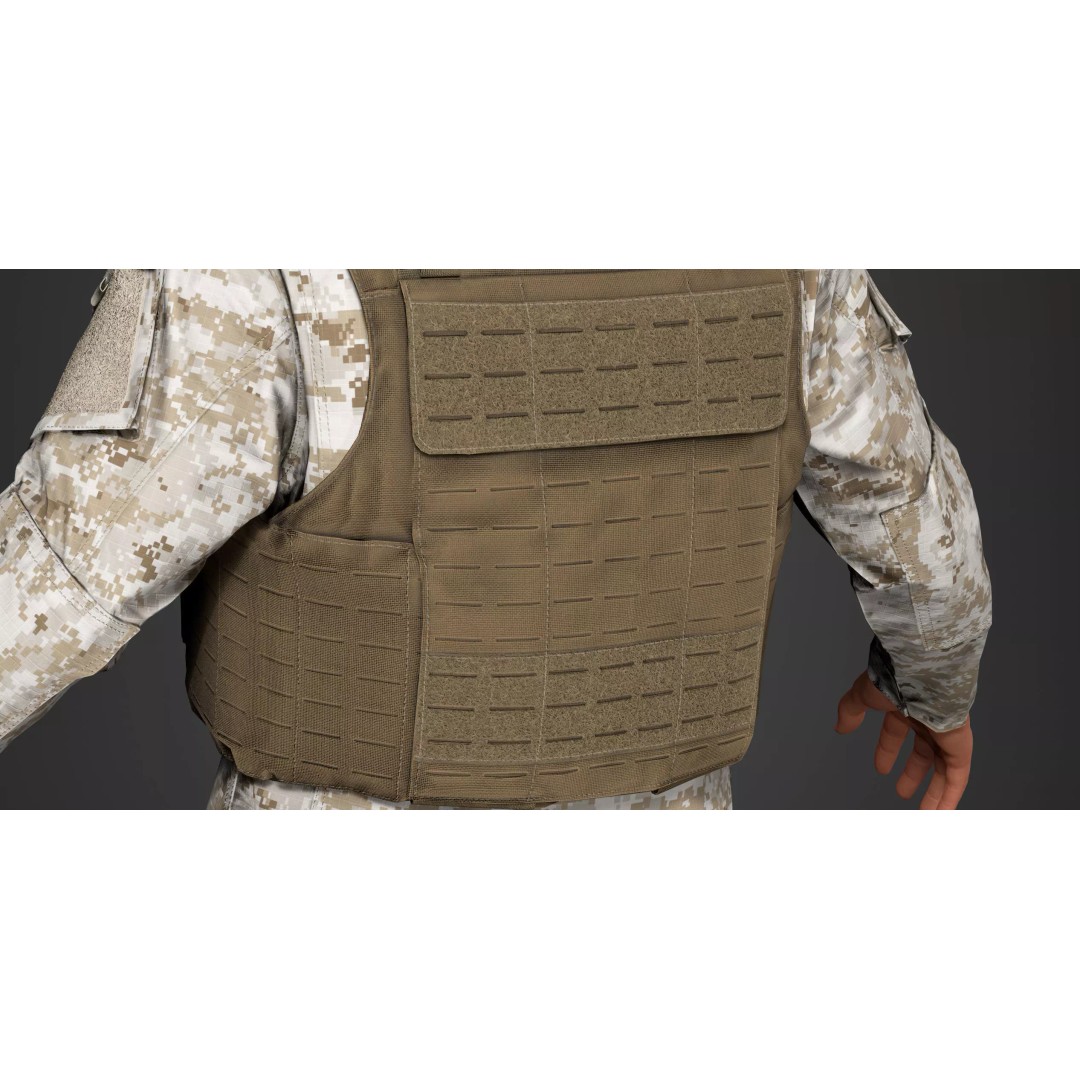 Universal Armor Plate Carrier 3D Model – Low Poly PBR Asset for Unreal Engine - View 11