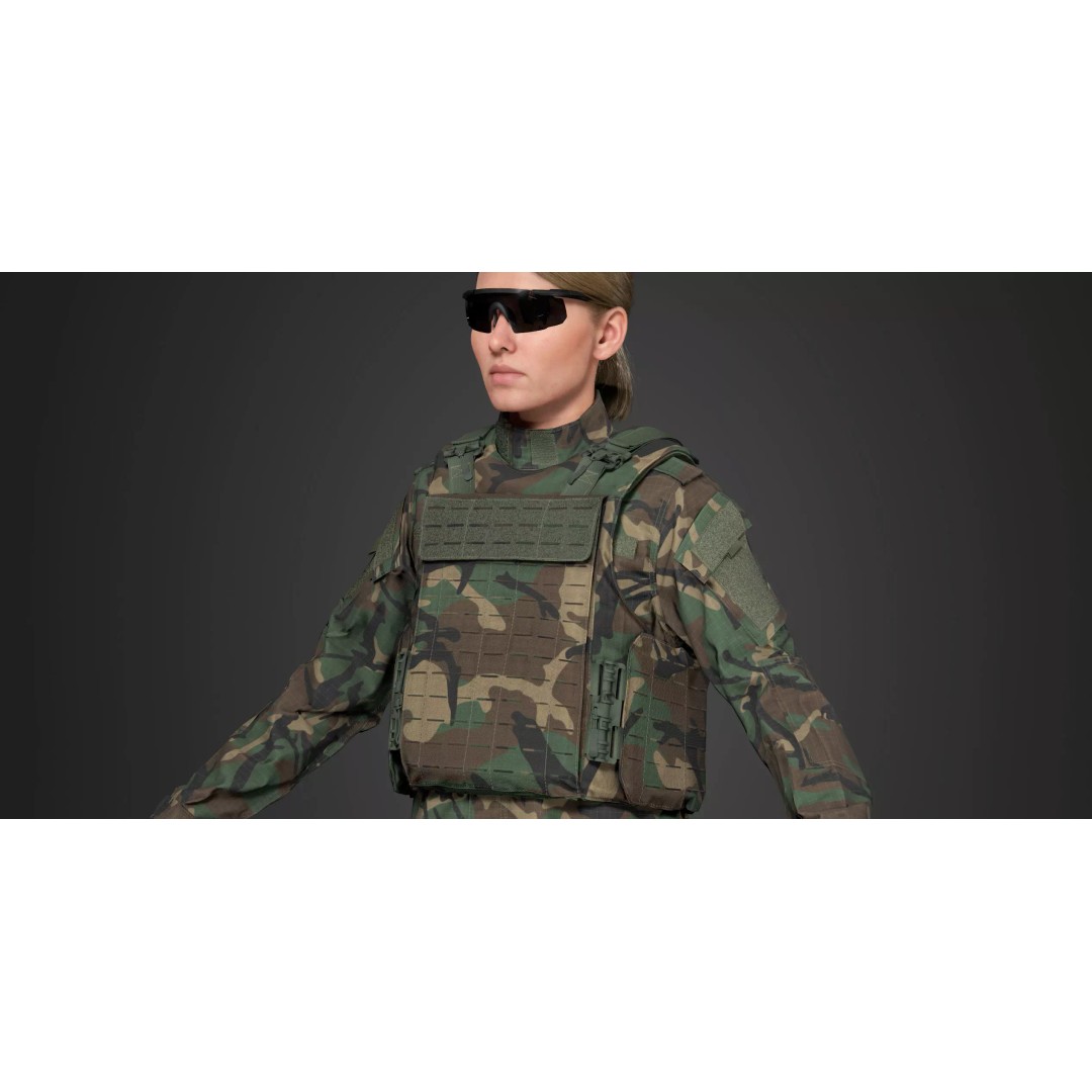 Universal Armor Plate Carrier 3D Model – Low Poly PBR Asset for Unreal Engine - View 13