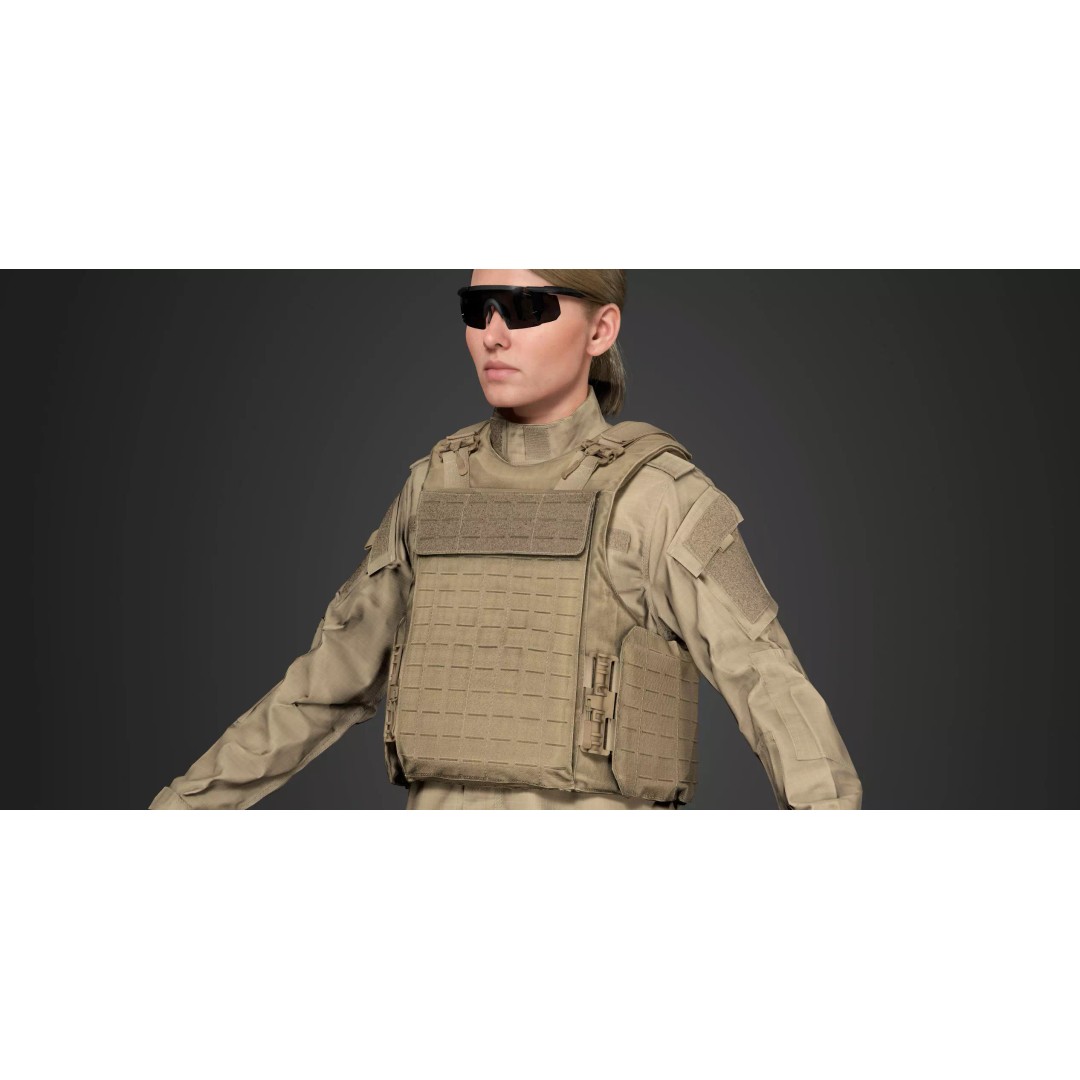 Universal Armor Plate Carrier 3D Model – Low Poly PBR Asset for Unreal Engine - View 17