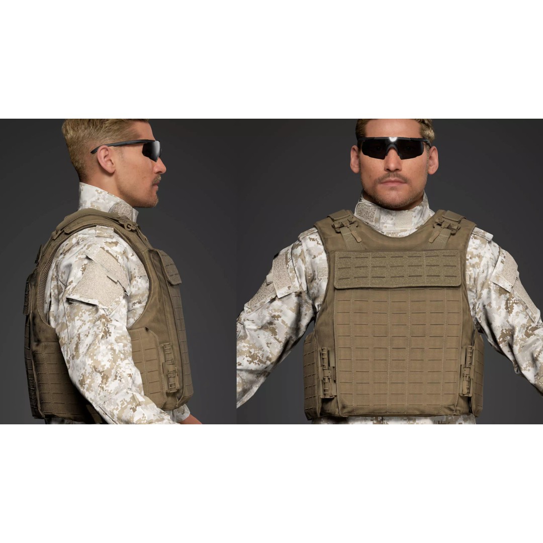Universal Armor Plate Carrier 3D Model – Low Poly PBR Asset for Unreal Engine - View 3