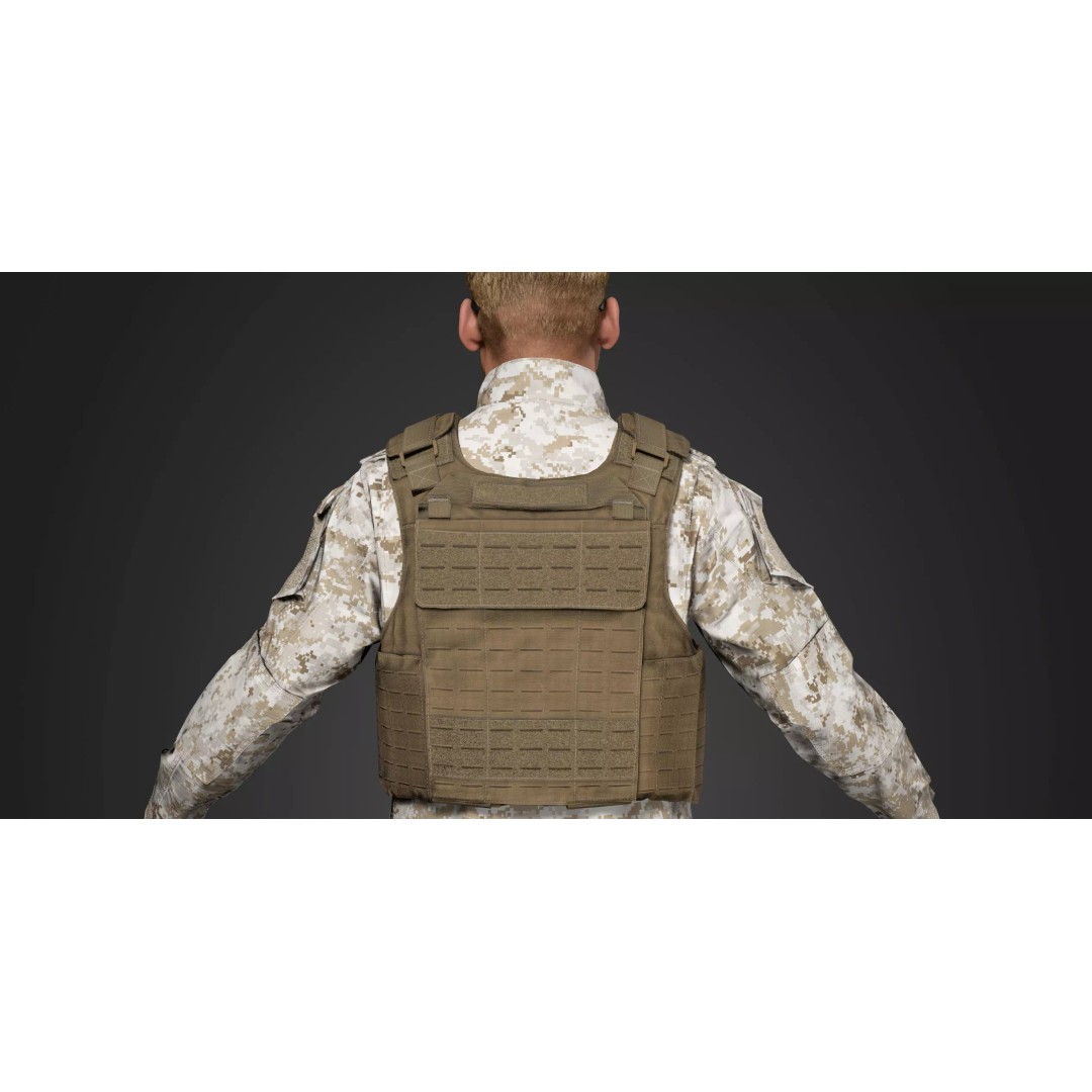 Universal Armor Plate Carrier 3D Model – Low Poly PBR Asset for Unreal Engine - View 5