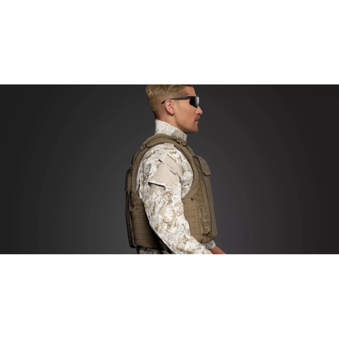 Universal Armor Plate Carrier 3D Model – Low Poly PBR Asset for Unreal Engine - View 6