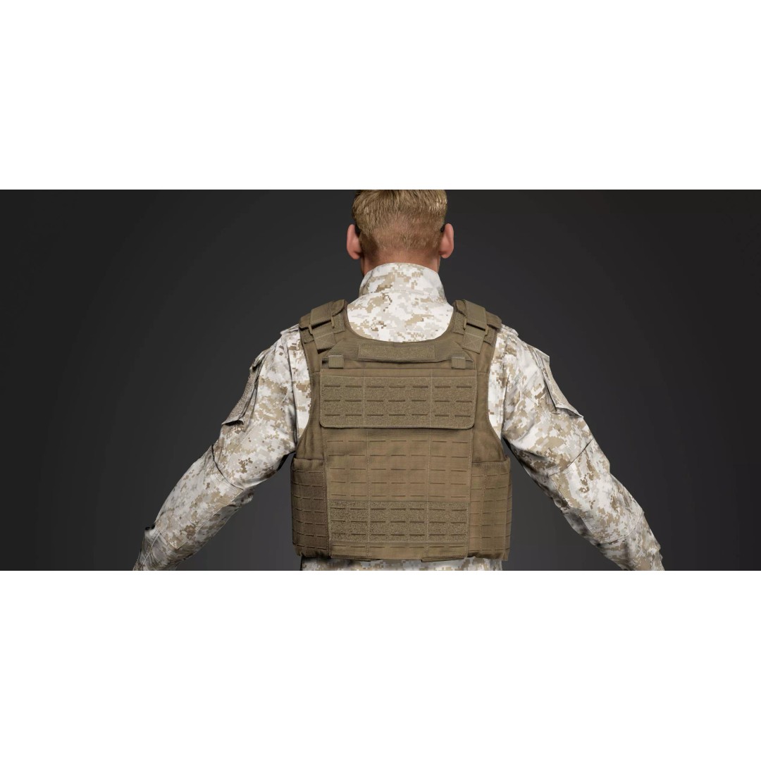 Universal Armor Plate Carrier 3D Model – Low Poly PBR Asset for Unreal Engine - View 7