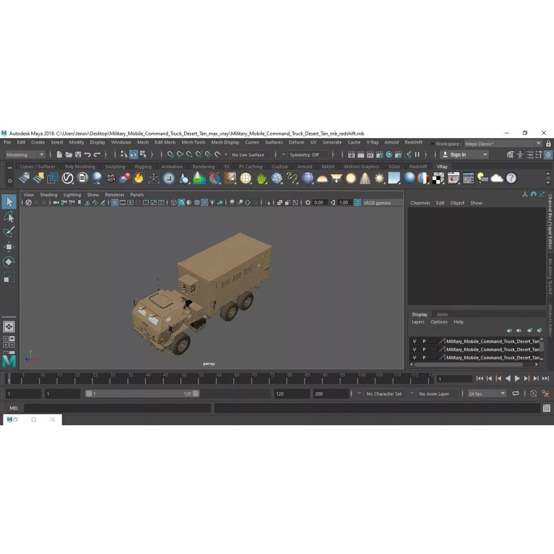 Military Mobile Command Truck 3D Model – PBR Game-Ready Vehicle, FBX