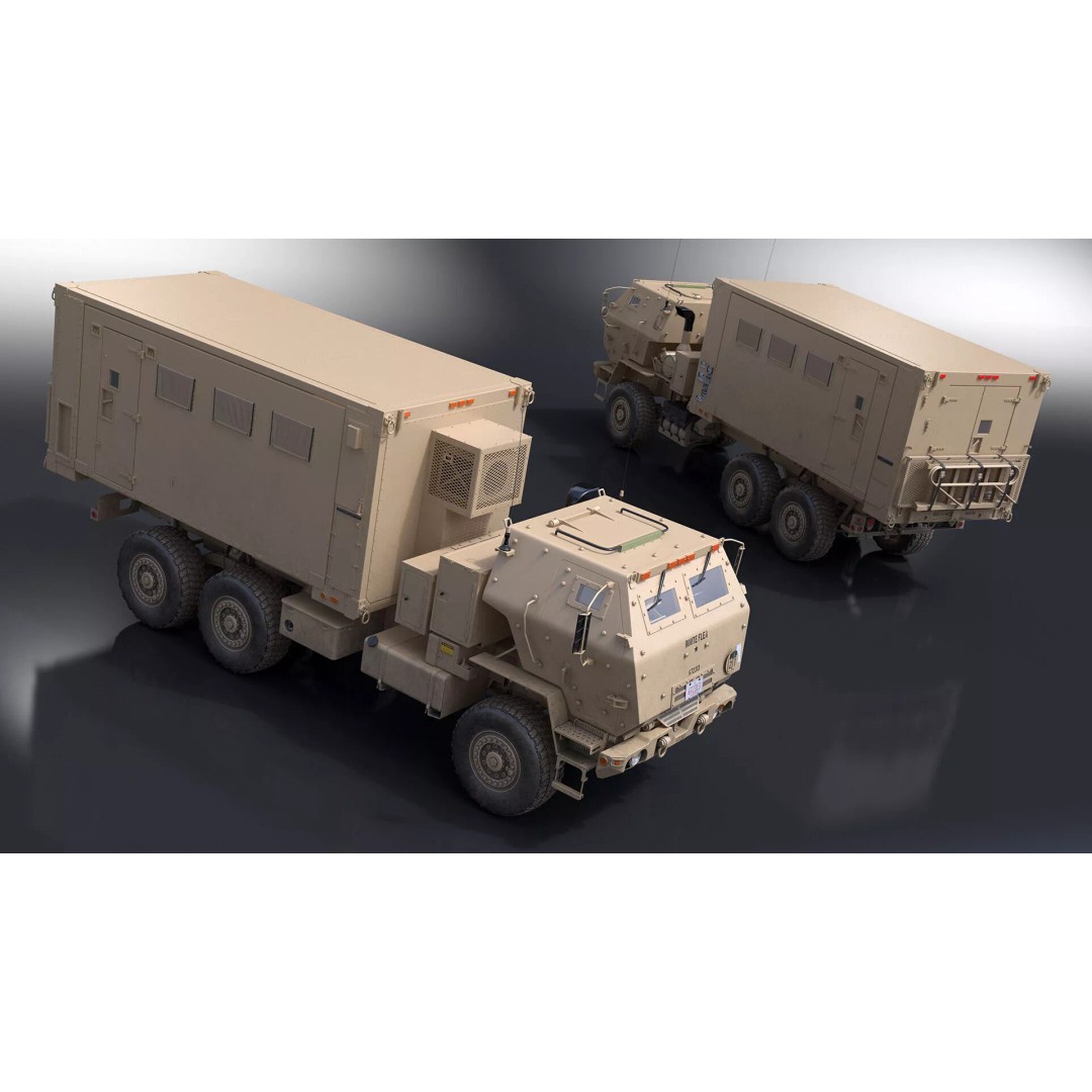 Military Mobile Command Truck 3D Model – PBR Game-Ready Vehicle, FBX - View 10