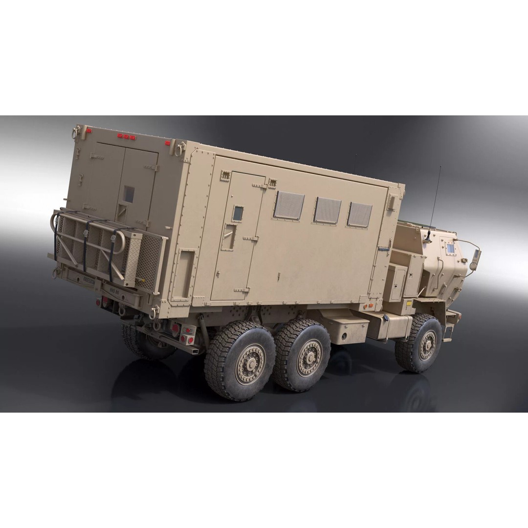 Military Mobile Command Truck 3D Model – PBR Game-Ready Vehicle, FBX - View 11