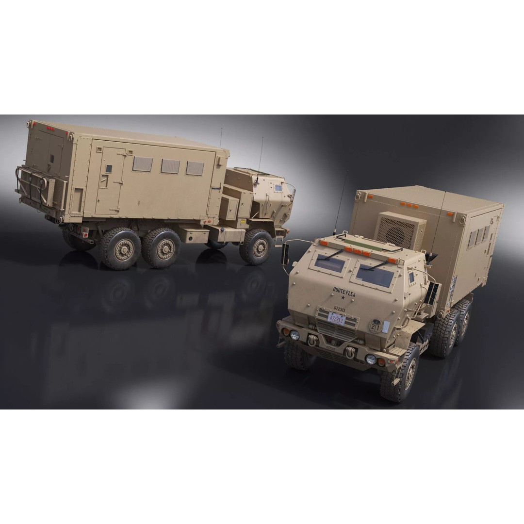 Military Mobile Command Truck 3D Model – PBR Game-Ready Vehicle, FBX - View 12