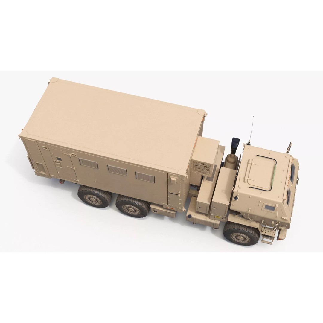 Military Mobile Command Truck 3D Model – PBR Game-Ready Vehicle, FBX - View 13