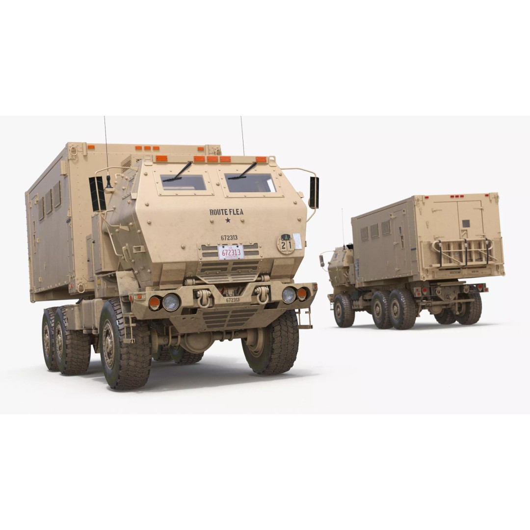 Military Mobile Command Truck 3D Model – PBR Game-Ready Vehicle, FBX - View 15