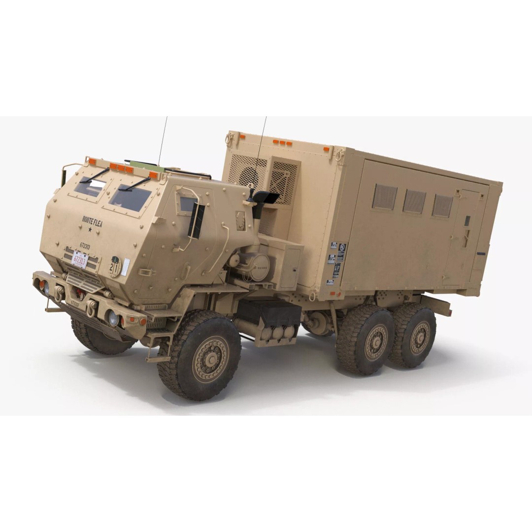 Military Mobile Command Truck 3D Model – PBR Game-Ready Vehicle, FBX - View 2