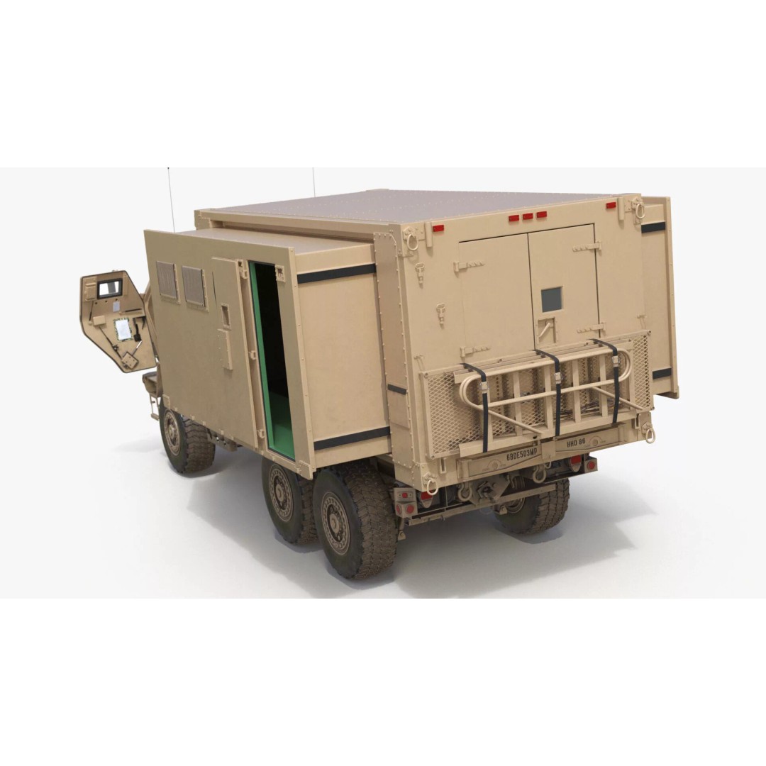 Military Mobile Command Truck 3D Model – PBR Game-Ready Vehicle, FBX - View 23