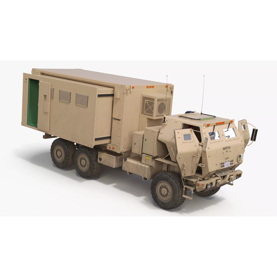 Military Mobile Command Truck 3D Model – PBR Game-Ready Vehicle, FBX - View 24