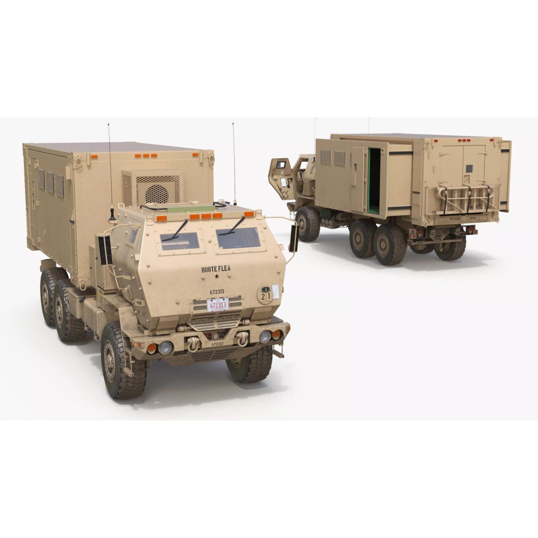 Military Mobile Command Truck 3D Model – PBR Game-Ready Vehicle, FBX - View 25