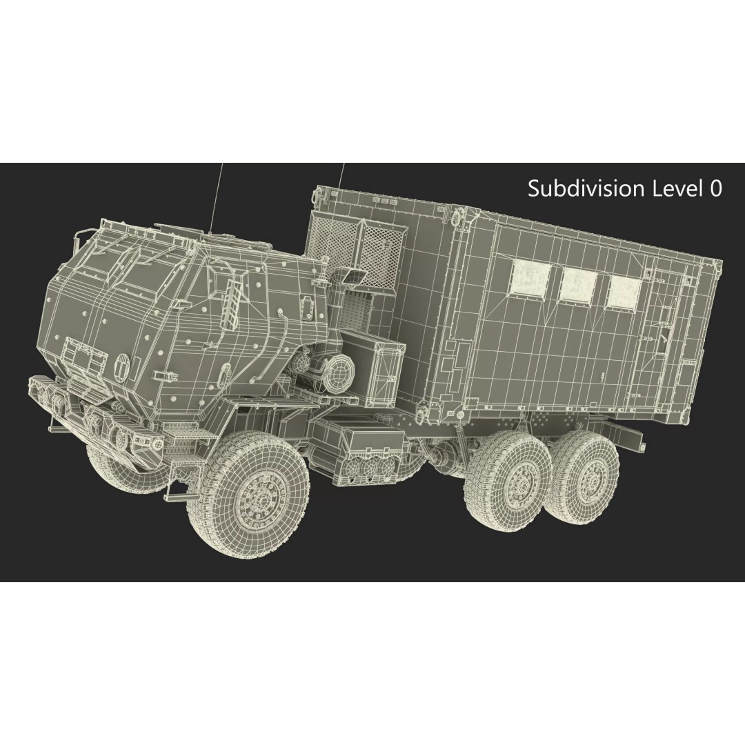 Military Mobile Command Truck 3D Model – PBR Game-Ready Vehicle, FBX - View 27