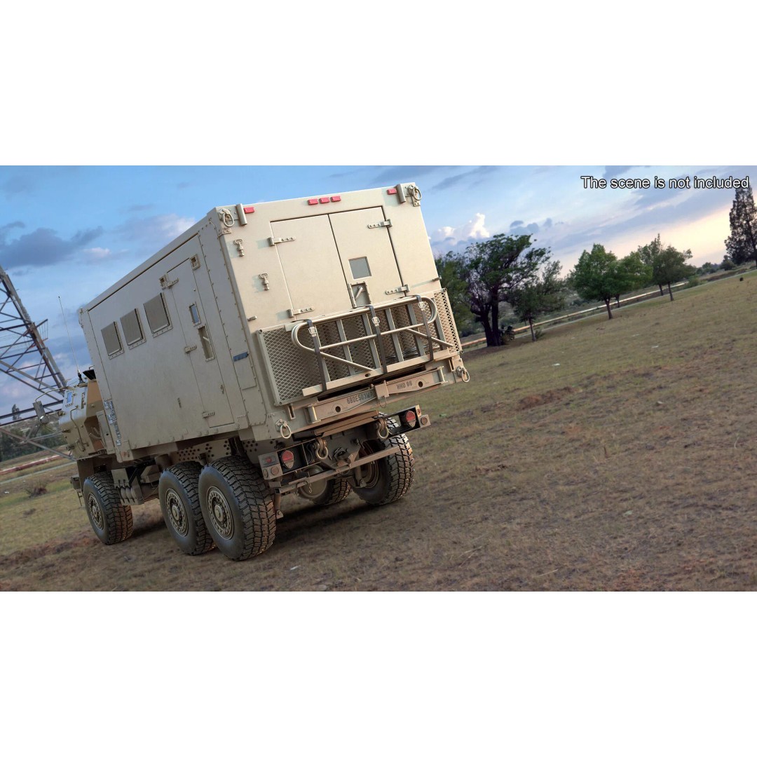 Military Mobile Command Truck 3D Model – PBR Game-Ready Vehicle, FBX - View 3