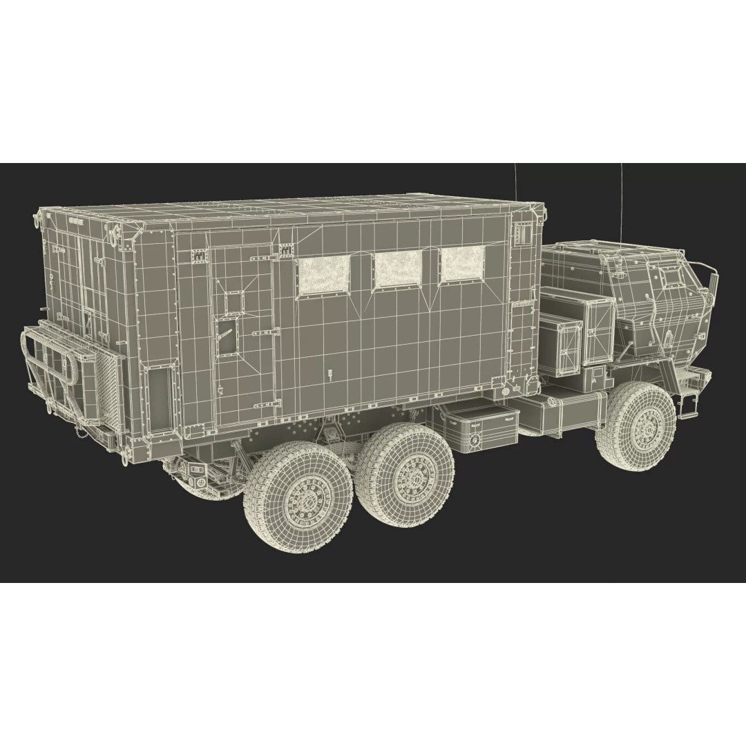 Military Mobile Command Truck 3D Model – PBR Game-Ready Vehicle, FBX - View 32