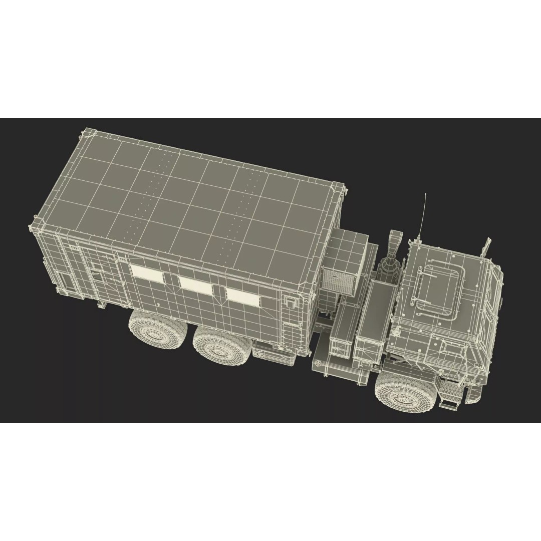 Military Mobile Command Truck 3D Model – PBR Game-Ready Vehicle, FBX - View 33