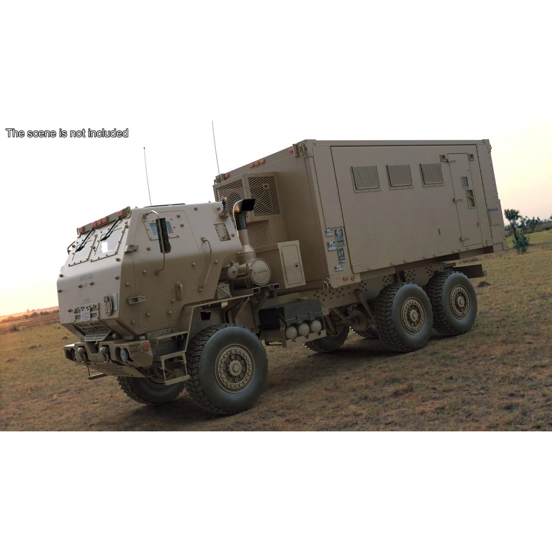 Military Mobile Command Truck 3D Model – PBR Game-Ready Vehicle, FBX - View 4