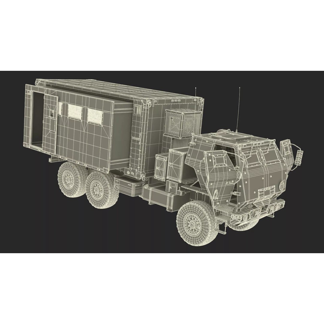 Military Mobile Command Truck 3D Model – PBR Game-Ready Vehicle, FBX - View 43