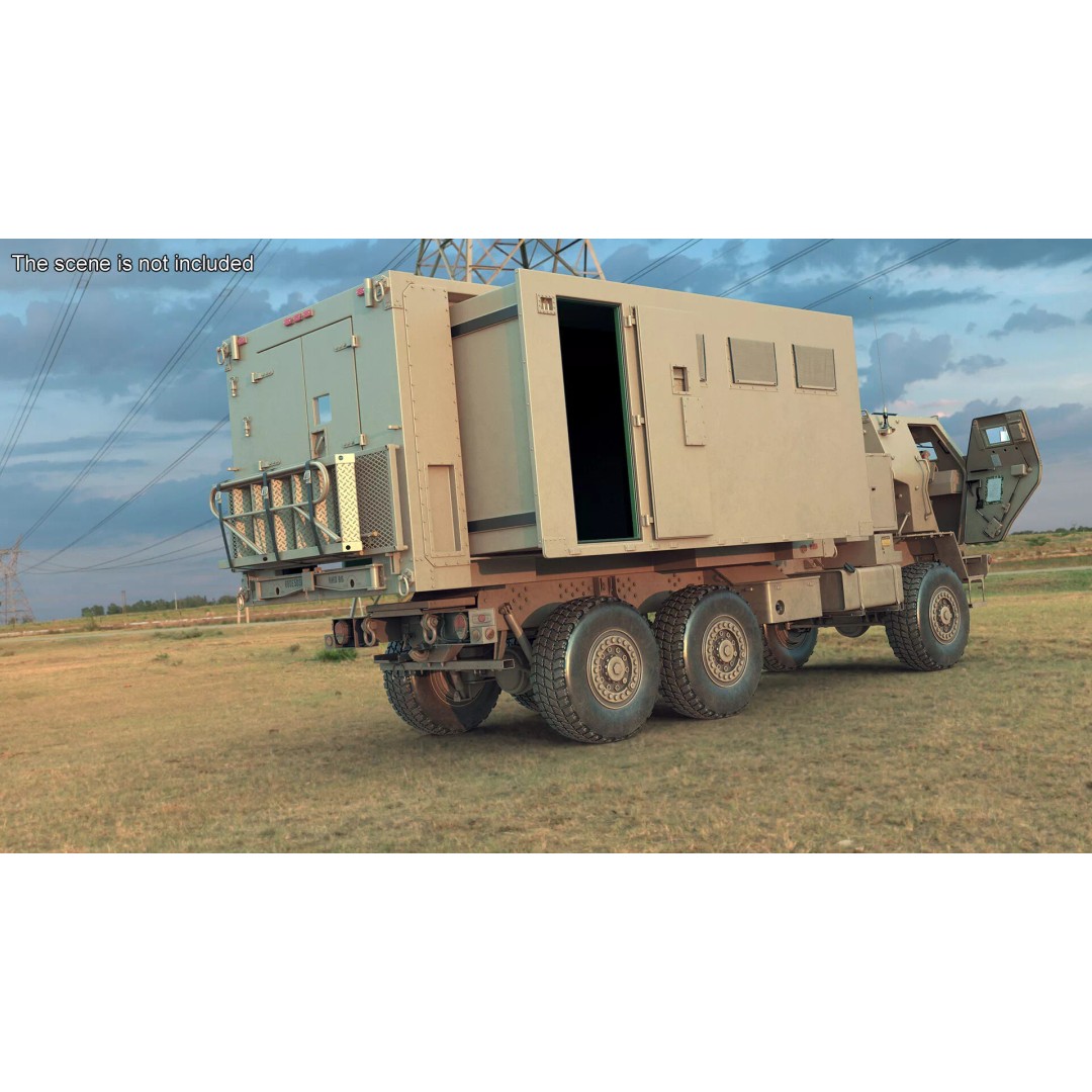Military Mobile Command Truck 3D Model – PBR Game-Ready Vehicle, FBX - View 5