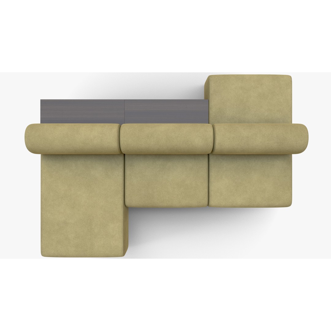 Sofa Oak 3D Model – Low Poly PBR Furniture Asset, FBX - View 3